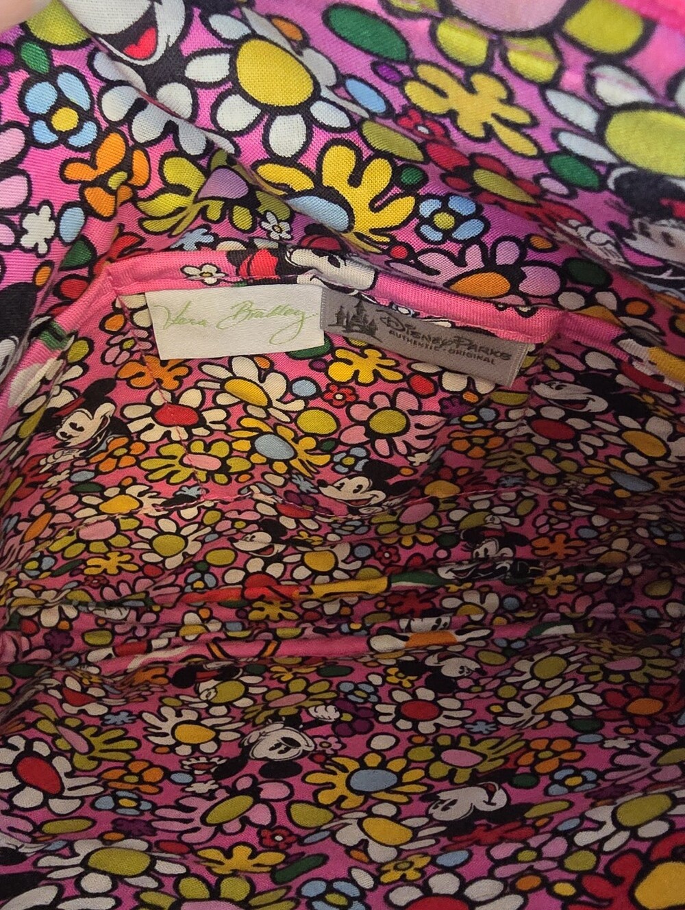 Vera Bradley Disney Parks Pink  Mickey Minnie Quilted Crossbody Bag *READ* - Picture 10 of 13